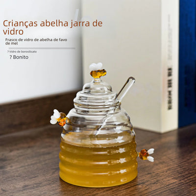Creative Glass Honey Jar with Lid for Home Use - Lunqara 