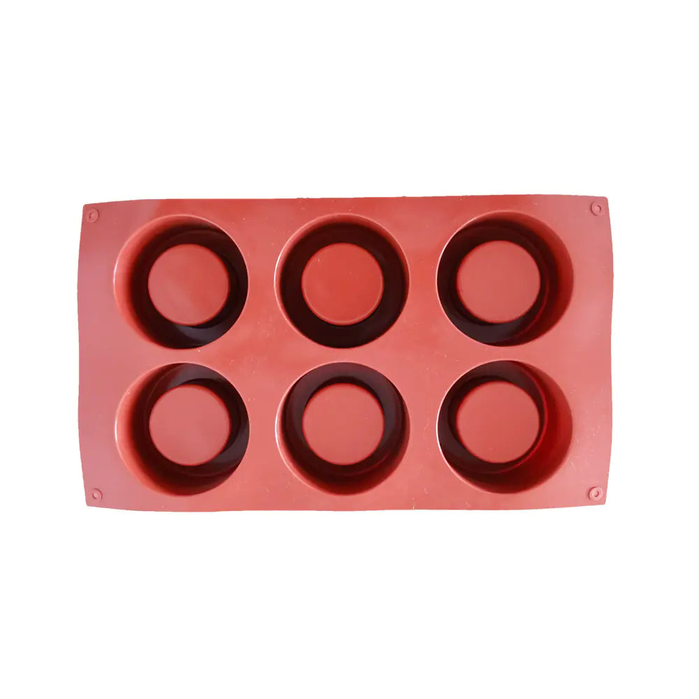 6-Cup Muffin Baking Mold for Cakes and Candles