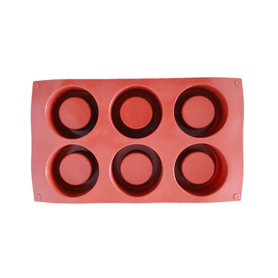 6-Cup Muffin Baking Mold for Cakes and Candles