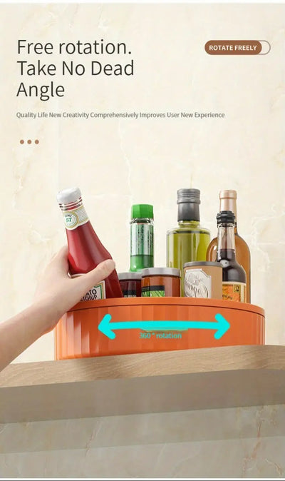 Multifunctional Kitchen Spice Rack - Rotating Bottle Shelf