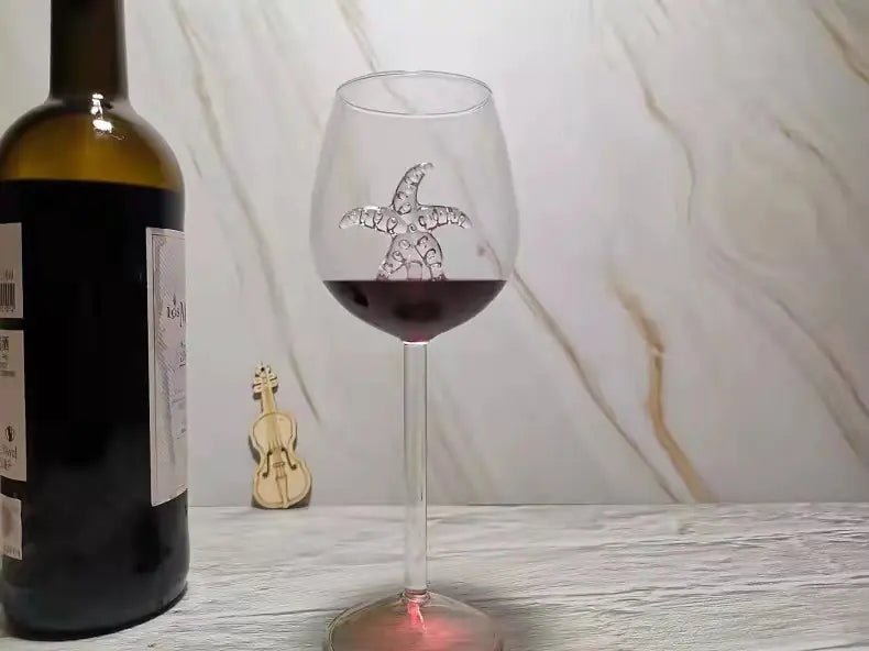 Creative Shark High Wine Glass with Octopus Design - Lunqara