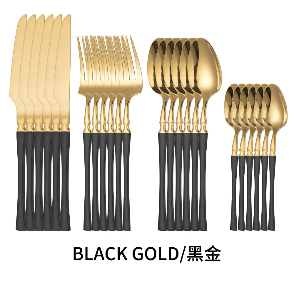 Titanium Coated Stainless Steel Cutlery Set for Dining