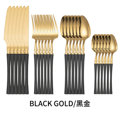 Titanium Coated Stainless Steel Cutlery Set for Dining