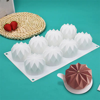 French Mousse Cake Mold 8-Cavity Silicone Baking Tool - Lunqara 