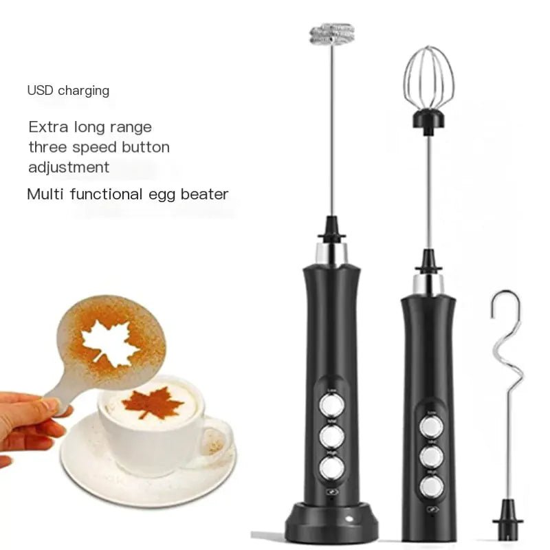 Portable USB Rechargeable Electric Milk Frother - Lunqara