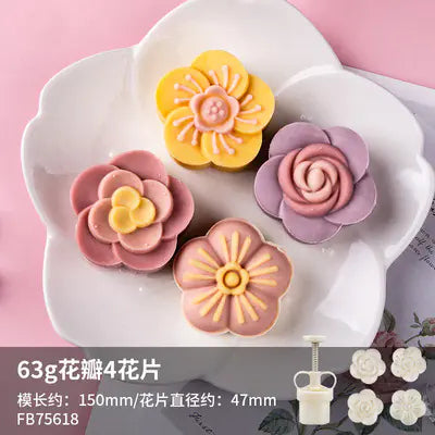 Mid-Autumn Festival Rabbit & Cherry Blossom Mooncake Mold - Lunqara 