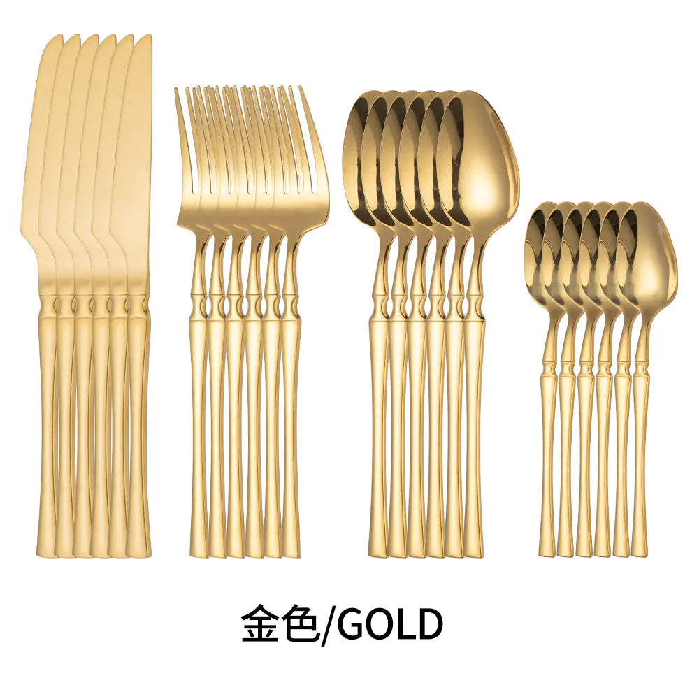 Titanium Coated Stainless Steel Cutlery Set for Dining