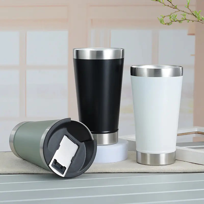 Vacuum Insulated Beer Mug - Stainless Steel Travel Cup