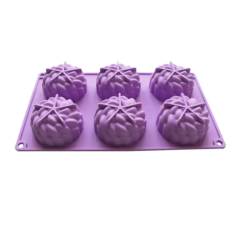 6-Cavity Silicone Molds for Flower Cake and Desserts