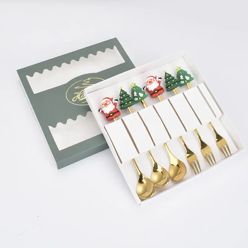 Stainless Steel Christmas Spoon Set with Forks