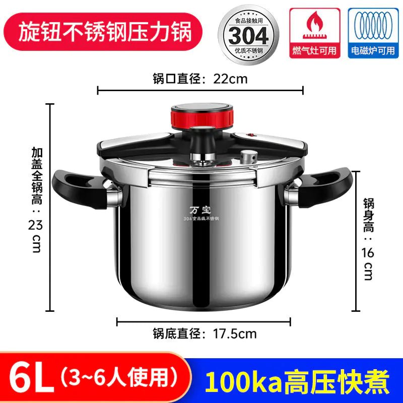 304 Stainless Steel High - Pressure Cooker for Kitchen Use - Lunqara