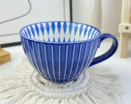 Artistic Ceramic Breakfast Mug - Large Capacity Cup - Lunqara