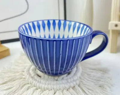 Artistic Ceramic Breakfast Mug - Large Capacity Cup - Lunqara