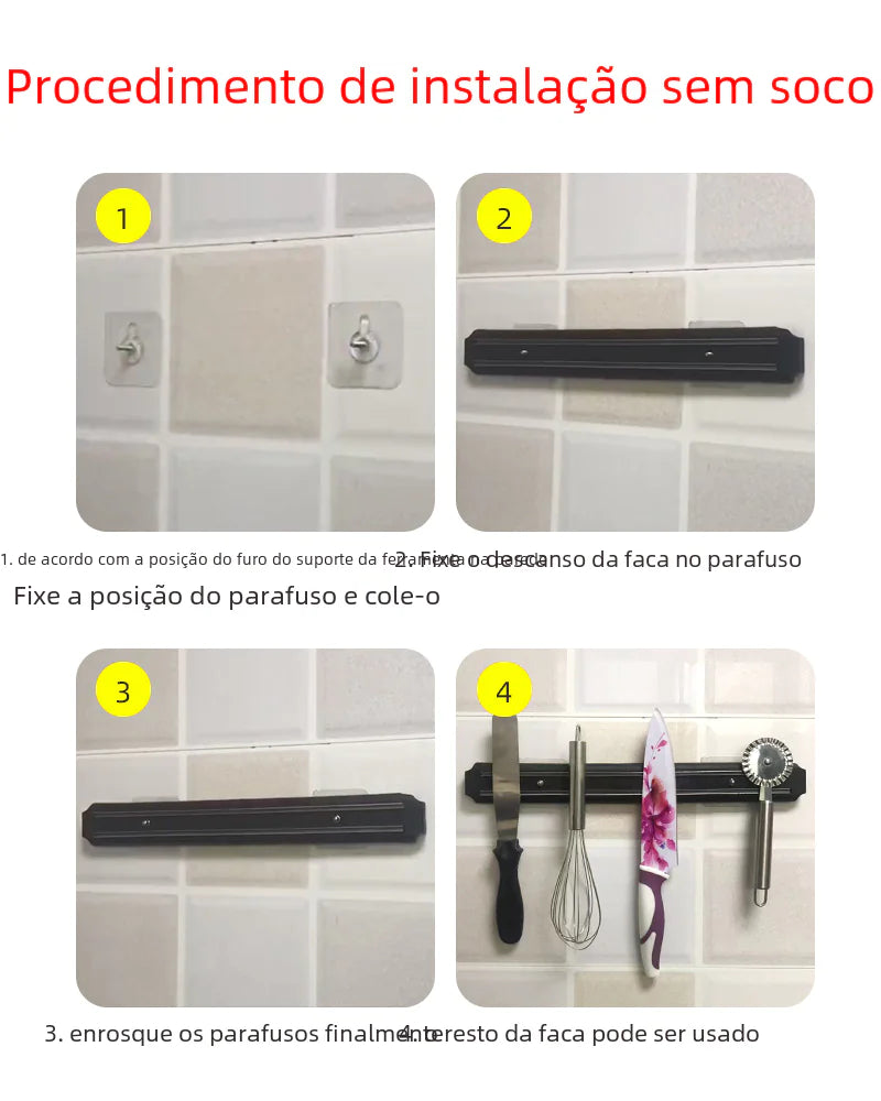 Magnetic Knife Rack Wall-Mounted Kitchen Organizer - Lunqara 