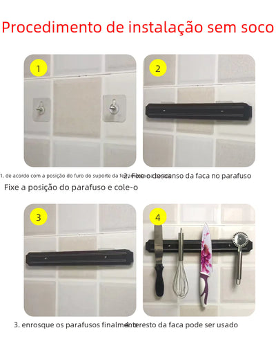 Magnetic Knife Rack Wall-Mounted Kitchen Organizer - Lunqara 