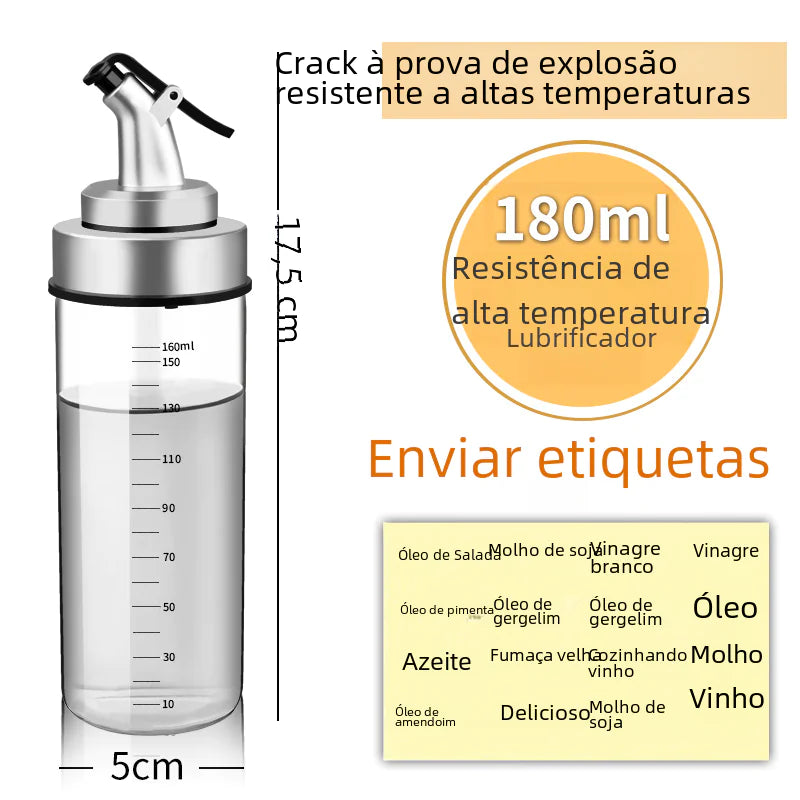 Heat-Resistant Glass Oil Bottle and Spice Jar Set - Lunqara 