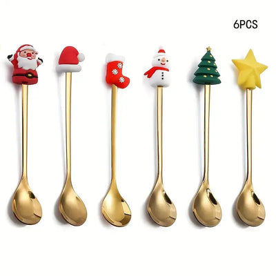 Stainless Steel Christmas Spoon Set with Forks - Lunqara