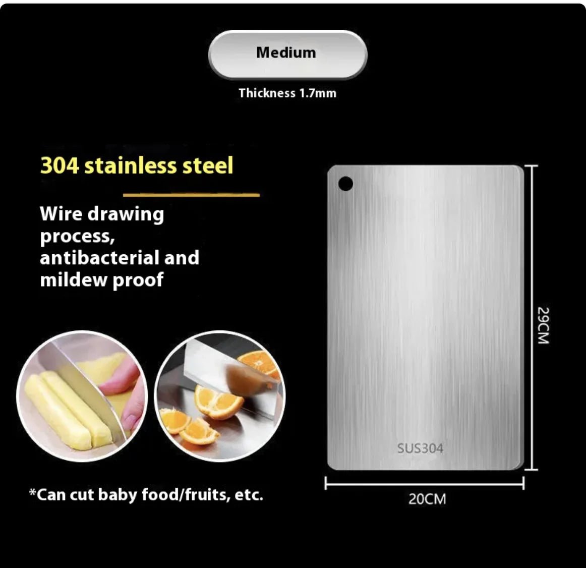 Double - Sided 304 Stainless Steel Cutting Board - Lunqara