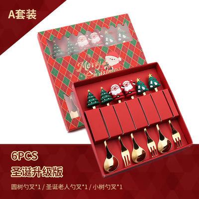 Stainless Steel Christmas Spoon Set with Forks