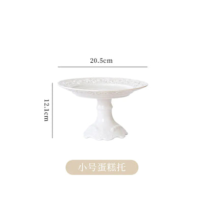 French Embossed Ceramic Plate for Breakfast & Salad