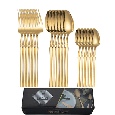 Titanium Coated Stainless Steel Cutlery Set for Dining