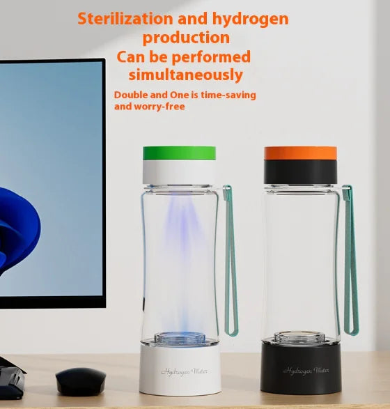 Hydrogen-Rich Water Cup with Hydrogen Production & UV Sterilization Lamp, 450ML - Lunqara 