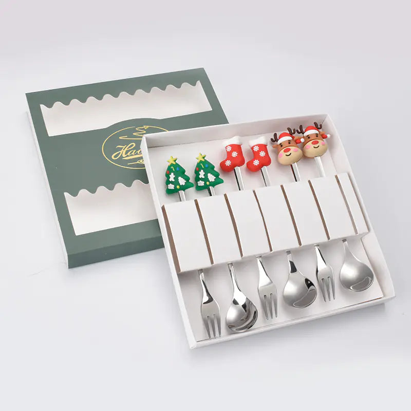 Stainless Steel Christmas Spoon Set with Forks