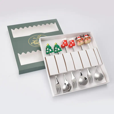 Stainless Steel Christmas Spoon Set with Forks
