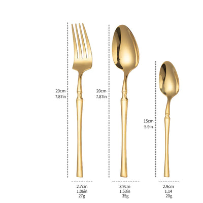 Titanium Coated Stainless Steel Cutlery Set for Dining
