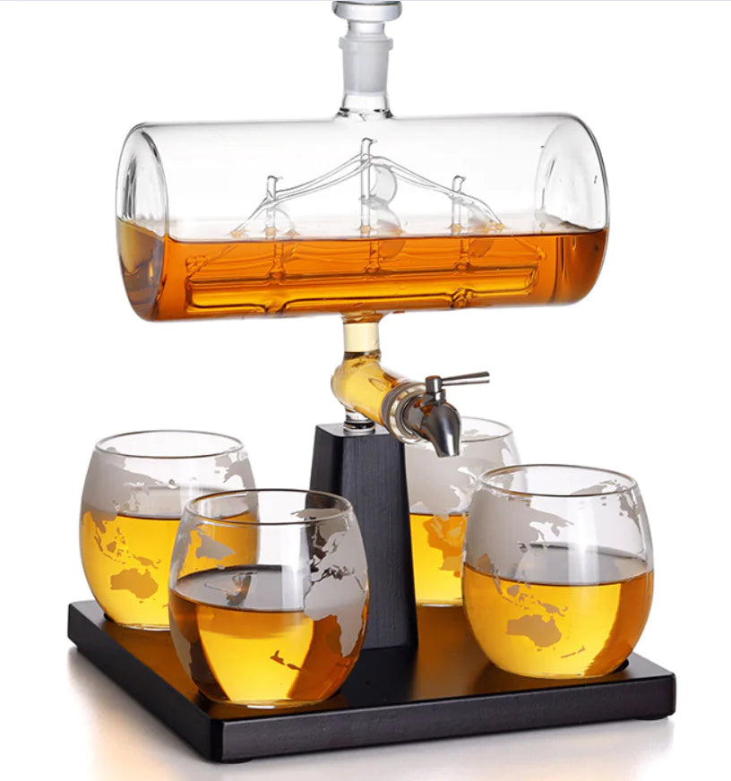 Glass Sailing Wine Bottle Container - Lunqara 