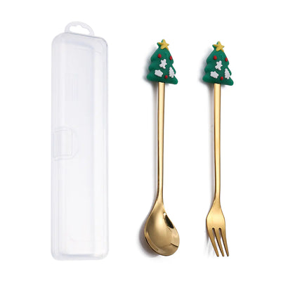Stainless Steel Christmas Spoon Set with Forks
