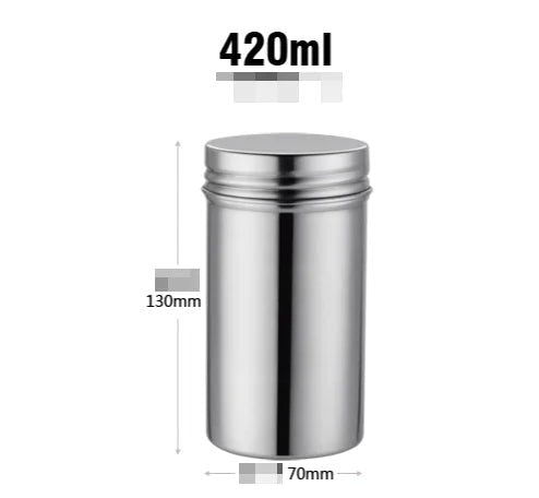 304 Stainless Steel Sealed Storage Jar Portable Tea Coffee Beans Container Small - Lunqara