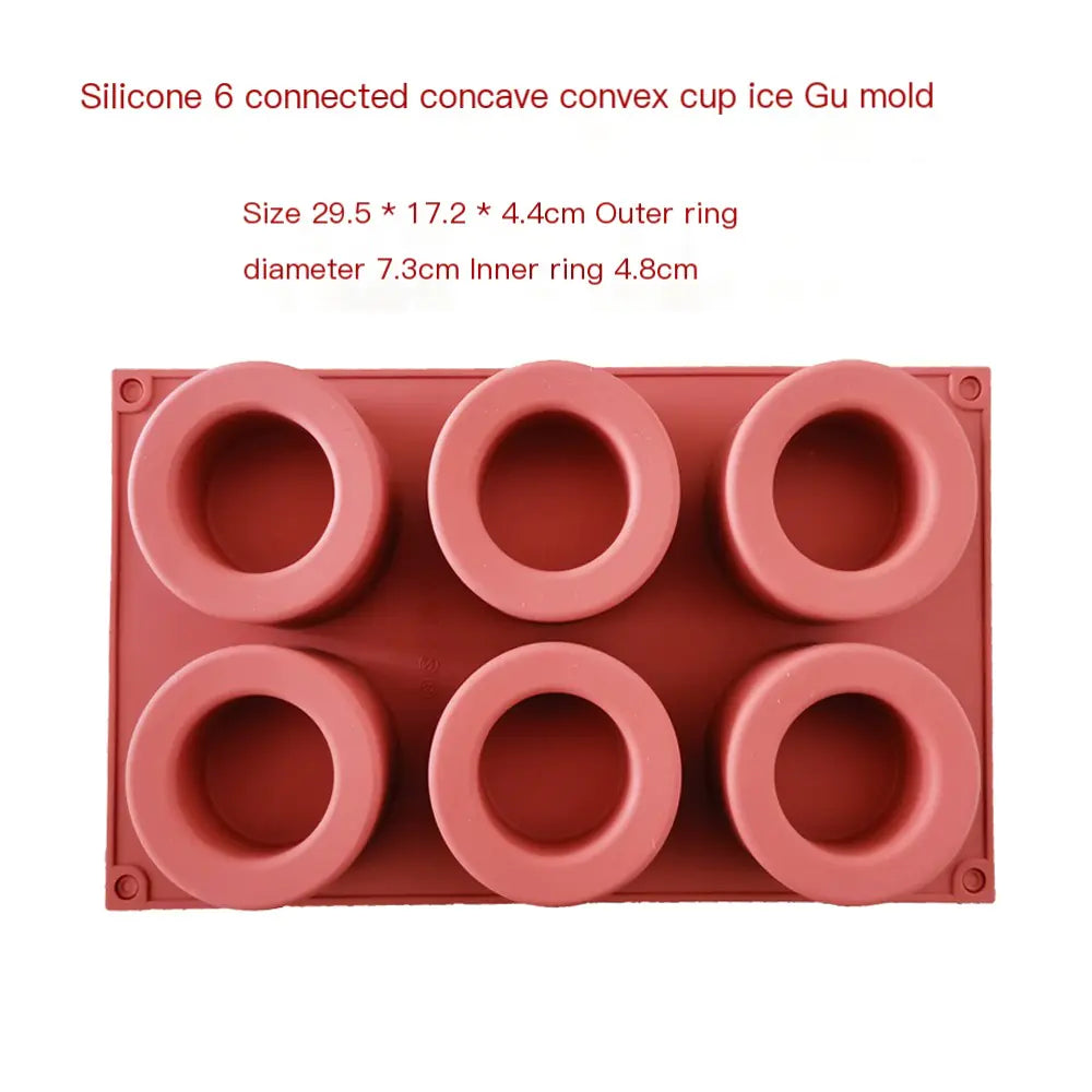 6-Cup Muffin Baking Mold for Cakes and Candles