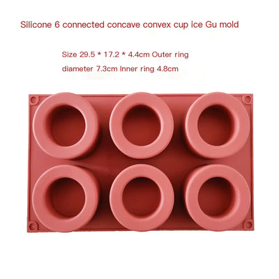 6-Cup Muffin Baking Mold for Cakes and Candles