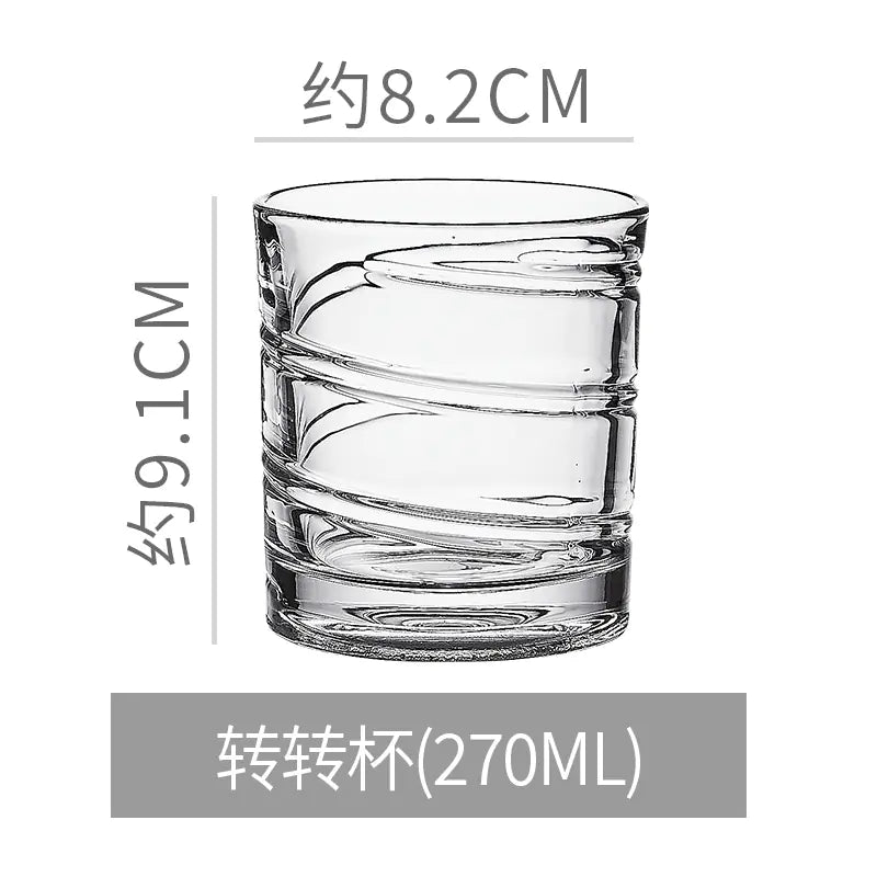 Creative Rotating Glass Cup for Whiskey and Coffee