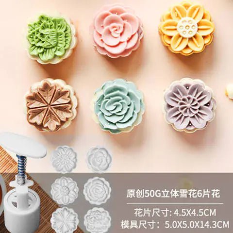 50g 3D Hibiscus Cherry Blossom Mooncake Mould - Lunqara