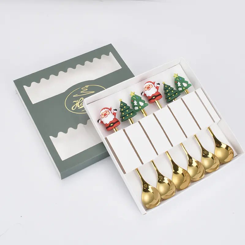 Stainless Steel Christmas Spoon Set with Forks - Lunqara