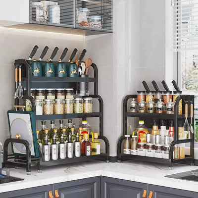 Multifunctional Kitchen Organizer Rack with Spice Shelves - Lunqara 