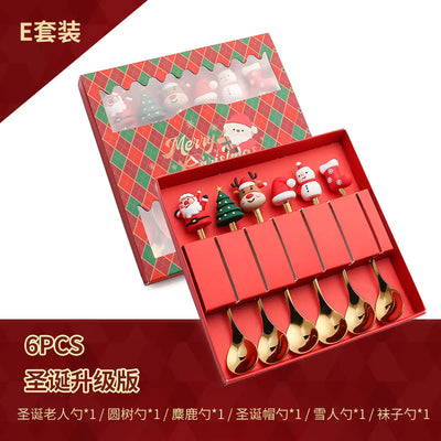 Stainless Steel Christmas Spoon Set with Forks