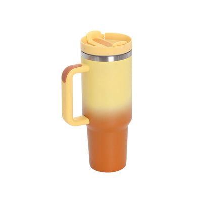 40oz Stainless Steel Travel Mug with Straw & Handle - Lunqara 