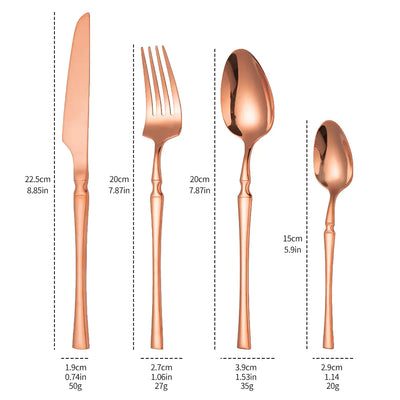 Titanium Coated Stainless Steel Cutlery Set for Dining