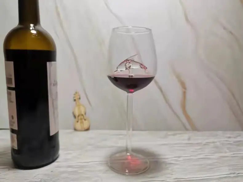 Creative Shark High Wine Glass with Octopus Design - Lunqara
