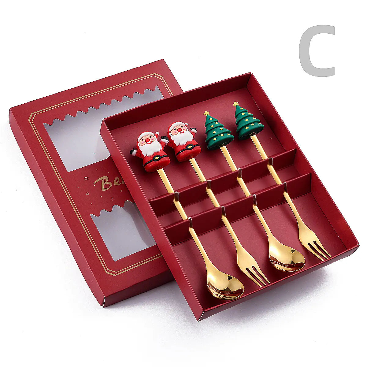 Cartoon Christmas Spoon Cutlery Set for Desserts