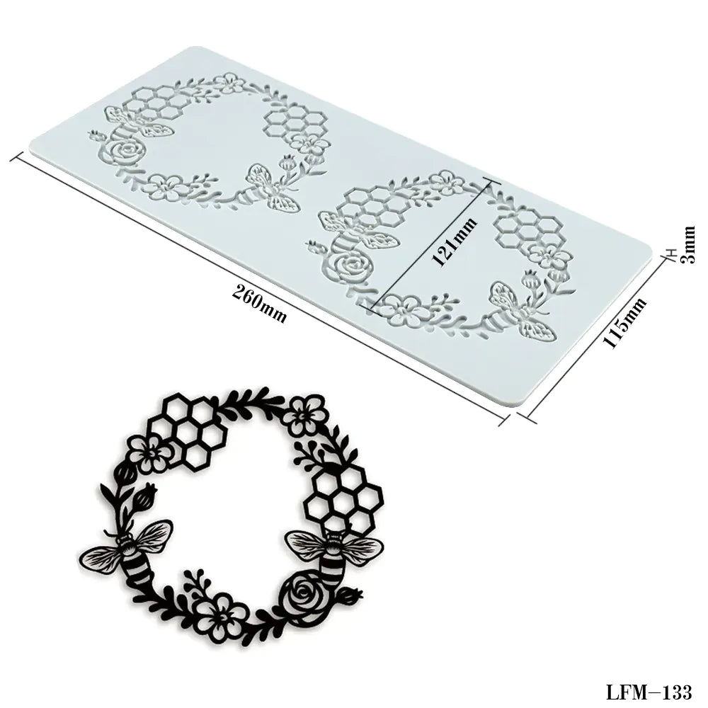 Silicone Lace Mat for Cake Decorating and Baking Tools - Lunqara 