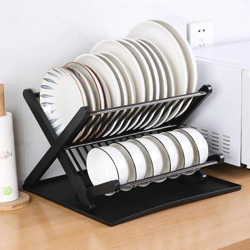 New Folding Kitchen Draining Rack for Utensil Storage - Lunqara 