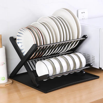 New Folding Kitchen Draining Rack for Utensil Storage - Lunqara 