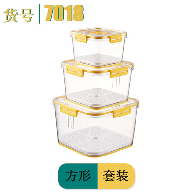 Square PET Freezer Storage Box Set for Kitchen