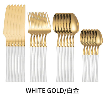 Titanium Coated Stainless Steel Cutlery Set for Dining