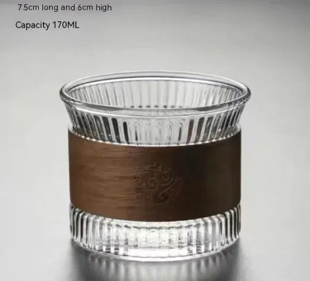 Premium High-Borosilicate Glass Vertical Grain Drinkware - Lunqara 