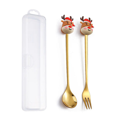 Stainless Steel Christmas Spoon Set with Forks